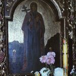 Uście Gorlickie, cerkiew, ikonostas, ikona św. Paraskewy w rzędzie ikon namiestnych, fot. J. Giemza, 1982, TT_109_09_AS_019