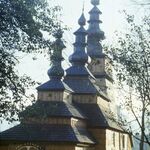 Owczary, cerkiew, widok od pn. –wsch., fot. J. Giemza, ok. 1985, TT_109_09_AS_057