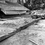 fot. J. Tur, 1966-1967 r., konserwacja więźby dachowej.