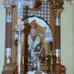 Pętna, cerkiew, wsch. ściana nawy, kiwot z ikoną św. Mikołaj, fot. J. Giemza, 1982, TT_109_09_AS_023