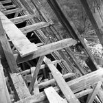 fot. J. Tur, 1966-1967 r., konserwacja więźby dachowej.