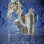 Banica, cerkiew, wsch. ściana nawy, kwatera apostolska epistylonu Deesis, zamalowana po wtórnym montażu w prestoł, fot. J. Giemza, 1982,TT_109_09_AS_001
