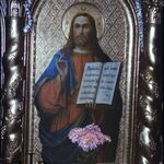 Kwiatoń, cerkiew, ikonostas, ikona Chrystus Pantokrator w rzędzie ikon namiestnych, fot. J. Giemza, 1982, TT_109_09_AS_017