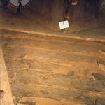 Gorajec, cerkiew, osłona z desek pomiędzy nawą a sanktuarium, widok od góry, fot. J. Mazur, 12.11.1996, sygn. AAB_001_007_34_C
