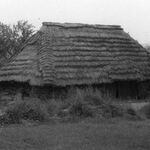 Błażowa i okolice, zespół zabudowań gospodarczych, stodoła, elewacja frontowa, fot. A. Bocheński, 1980, sygn. AAB_01_11_033_C