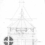 Gorajec, cerkiew, elewacja zach., rys. A. Bocheński, 1995-2000, sygn. AAB_002_001_12_Eb