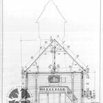 Nowosielce, kościół, przekrój poprzeczny przez nawę z wid. na część zach., wyk. zespół. A. Bojarski, A. Chojnicki, P. Kędza, J. Kuter pod kier. A. Bocheńskiego, 1983, sygn. AAB_005_002_07_Ec