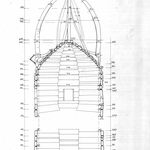 Chotyniec, cerkiew drew., przekrój poprzeczny przez sanktuarium, rys. A. Bocheński, 1991/1992, sygn. AAB_001_002_07_Ec