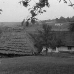 Błażowa i okolice, zagroda (1), chałupa i budynek gospodarczy, elewacja tylna, fot. A. Bocheński, 1980, sygn. AAB_01_11_039_C