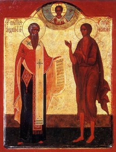 Ікона представляюча св. Андрия Критского і св. Марию Єгыпетску