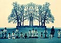 Фот. Aнджей Жыґадло, «Майдан Старый, 1902, храм св. Миколая», олій на полотні (фраґмент).